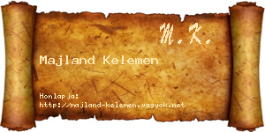 Majland Kelemen névjegykártya